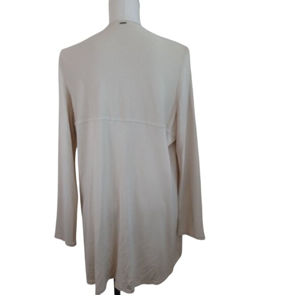 Devernois Paris Sweater Cardigan Waterfall Tan Viscose Womens Medium Large - Picture 11 of 12